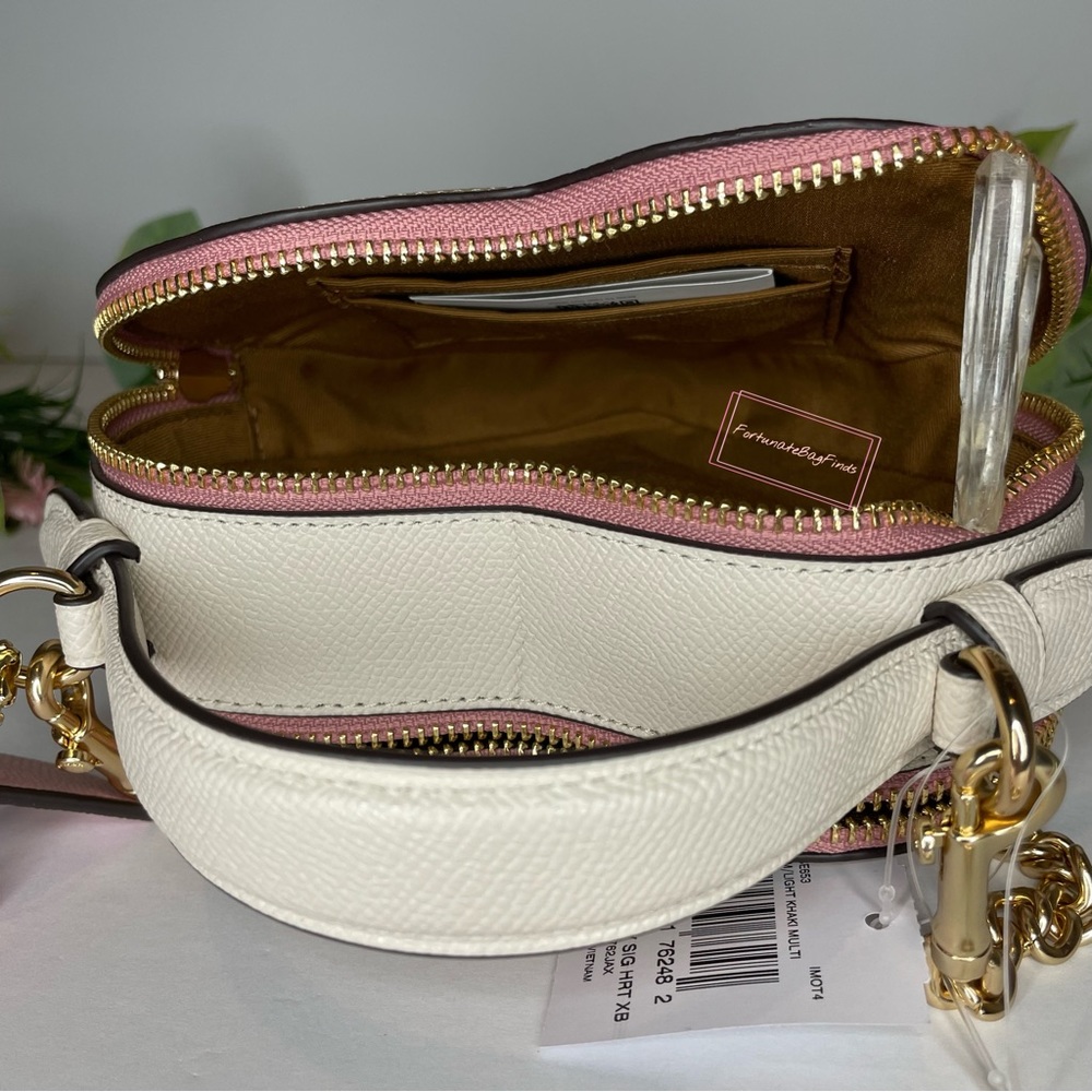 Coach Set Heart Cherry Print Heart Crossbody Triple Jacquard Cherry Charm Chain - Picture 12 of 15